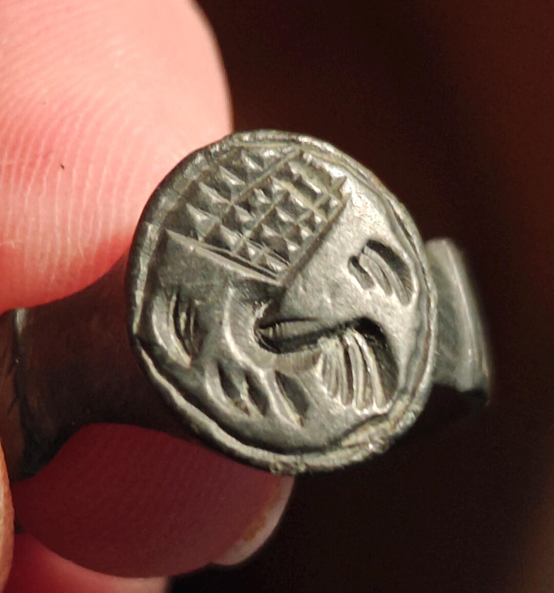 Authentic Medieval Christian Ring, Lamb of God and Fishnet, One-of-a ...