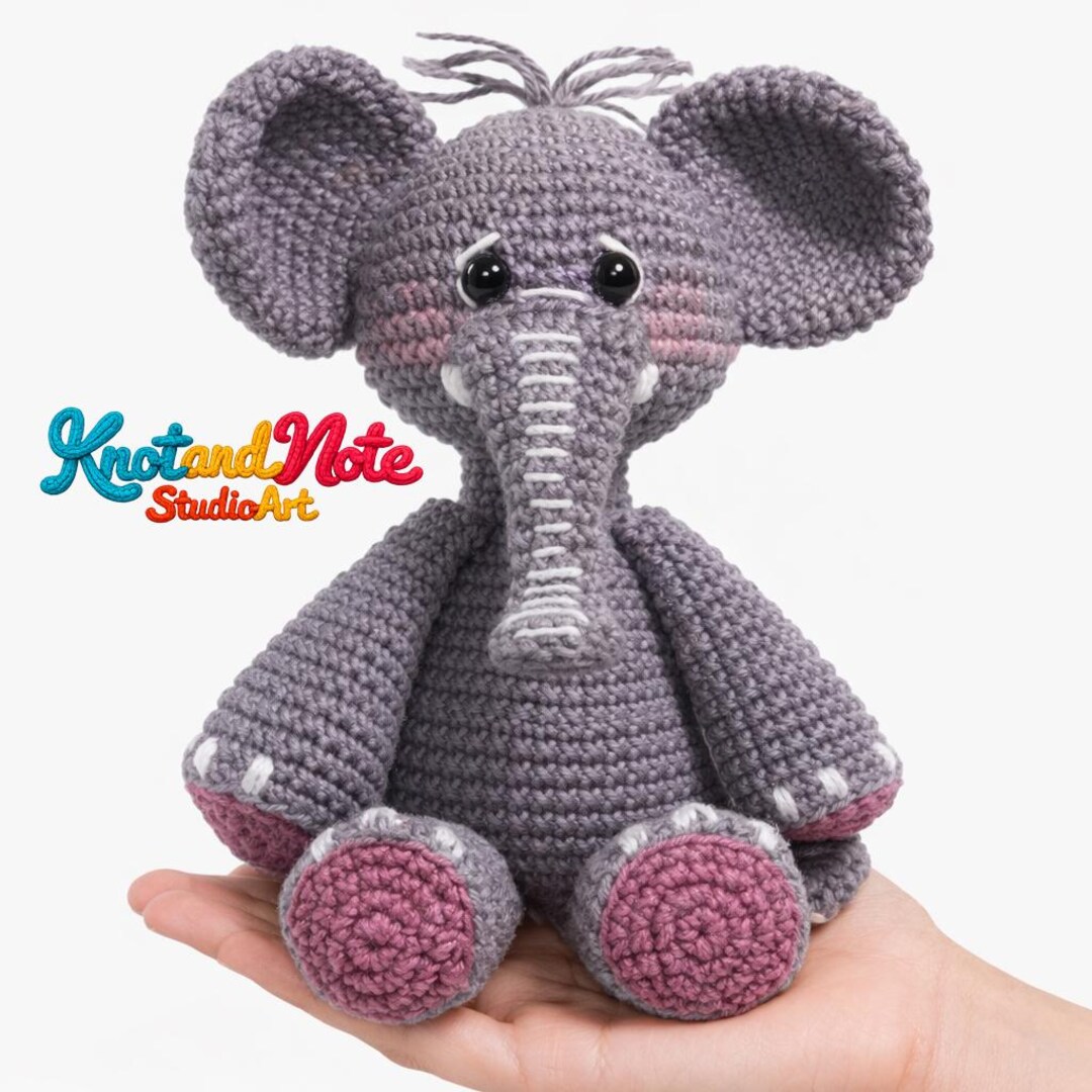 Elephant Crochet Pattern PDF – Handmade Plush Toy Guide for Beginners ...