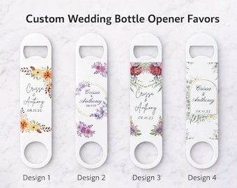 Custom Wedding Bottle Opener Favors: Personalized Bridal Shower Gift, Business Merchandise (7.5*2 inches)