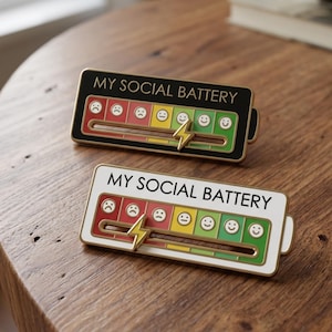 Mood Expressions Pins, My Social Battery Brooches, Funny Alloy Clothes badge