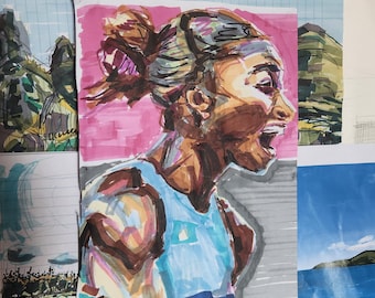 Sprinter Athlete Portrait Illustration