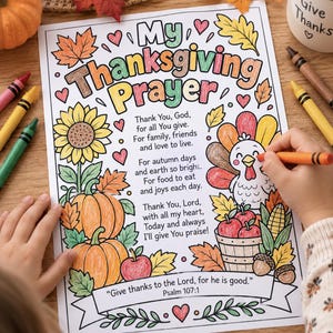 Christian Thanksgiving Coloring and Craft Bundle, Torn Paper Crafts, Bible Bookmarks (Digital Download)