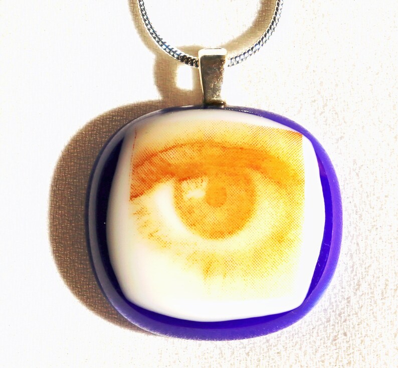 Fused Glass Photo Pendant the Eye Etsy