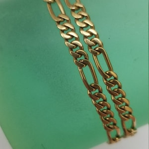 High End Jewelry! Unique!  Estate 18k Solid Gold Figaro Style Necklace 23&quot;, 20.71gr