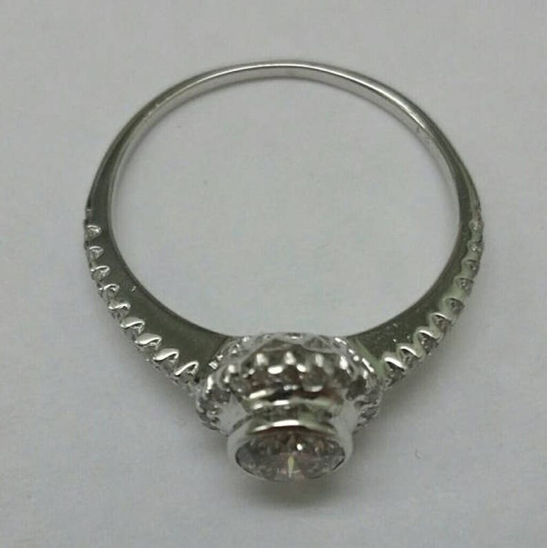 GIA Certified 3920 Estate 18K White Gold 1.00carats Diamond Ring image 6