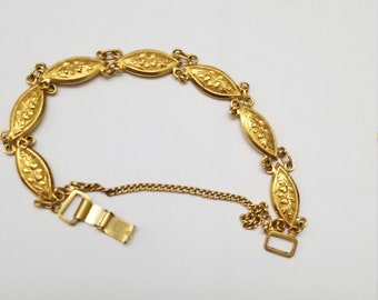 High End Jewelry! Unique! Vintage ladies 24k solid gold bracelet  , 5 1/2 "