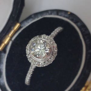 GIA Certified 3920 Estate 18K White Gold 1.00carats Diamond Ring image 4