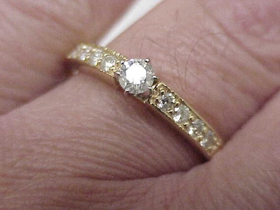 Estate 14kt Yellow  Gold   .70ct Solitaire Old Eu… - image 1