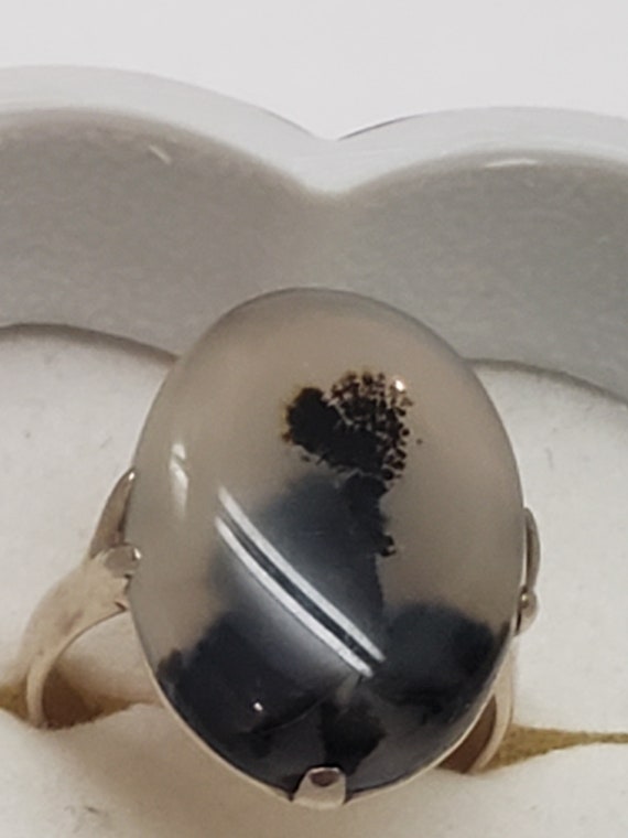 Vintage  18K Yellow Gold  RING:Huge Genuine Agate 