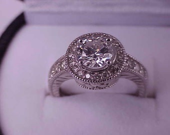 GIA  Certified!  14k White Gold  1.57ct   Diamond Ring with 14,879 Appraisal Certificate