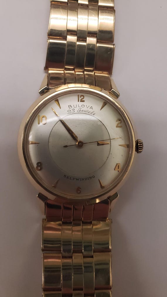 Mens Vintage Bulova 23 Jewels Automatic 14k Solid Yellow