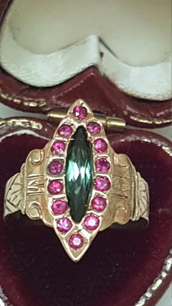 Antique Edwardian 14k  Rose Gold Ring: Genuine Rub
