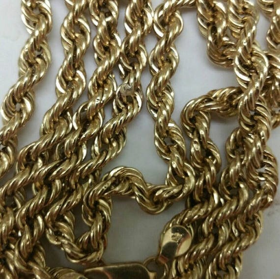 Estate Vintage 10k Yellow Gold Rope / Bayadère Ne… - image 2