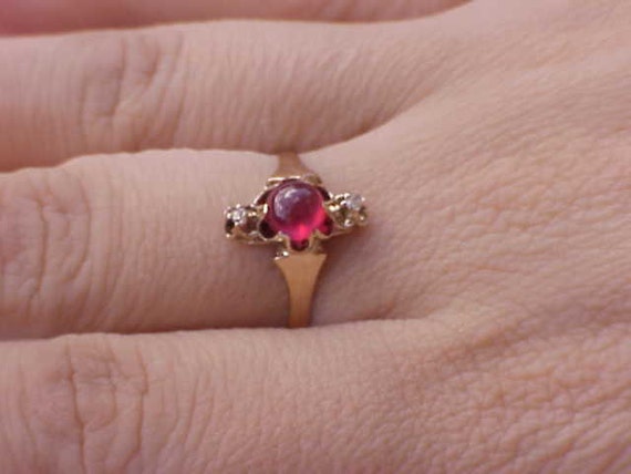 12K Gold Antique Victorian Vintage Genuine Ruby  … - image 1