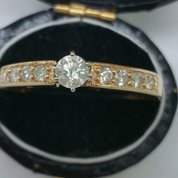 Estate 14kt Yellow  Gold   .70ct Solitaire Old Eu… - image 6