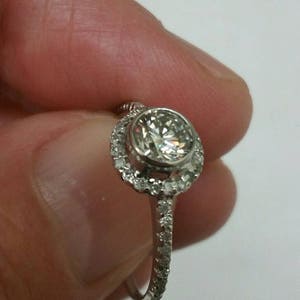 GIA Certified 3920 Estate 18K White Gold 1.00carats Diamond Ring image 7