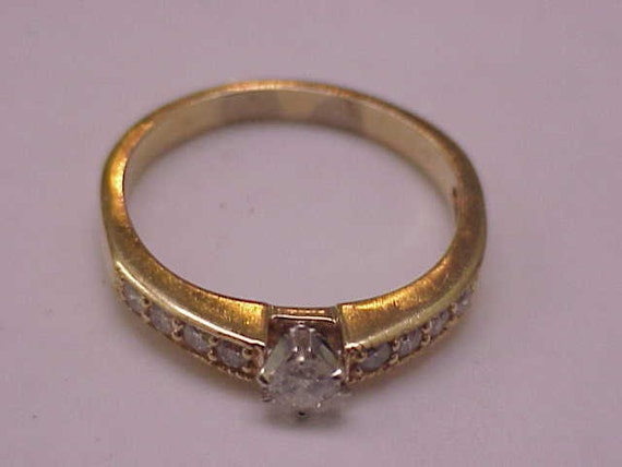 Estate 14kt Yellow  Gold   .70ct Solitaire Old Eu… - image 2