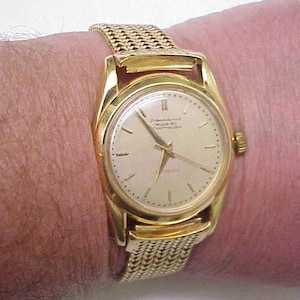 Unique Rare Mens Authentic IWC Schaffhausen Automatic 18k Solid Gold Watch Bracelet,96gr, 1930s
