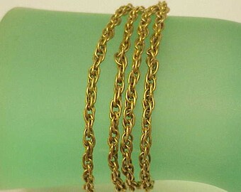 Unisex Estate  9K Yellow Gold Rope  Cut  Necklace 12.1g 24"