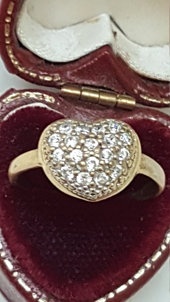 Estate Vintage  10k Yellow Gold Cubic Zirconia  Ri