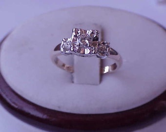 Vintage Art Deco  Ladies 14K  White and Yellow Gold  .30ct Diamond Engagement  Ring , 1930s