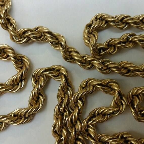 Estate Vintage 10k Yellow Gold Rope / Bayadère Ne… - image 4