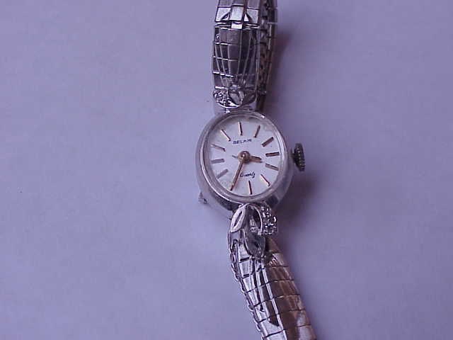 Estate Very Rare 14k White Gold Diamond Belair Lady display picture 1