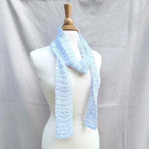 Sparkly White Skinny Scarf, Art Scarf, Designer Fashion, Hand Knit, Texture, Elegant Scarf, Women Teen Girls, Fashion Accessory