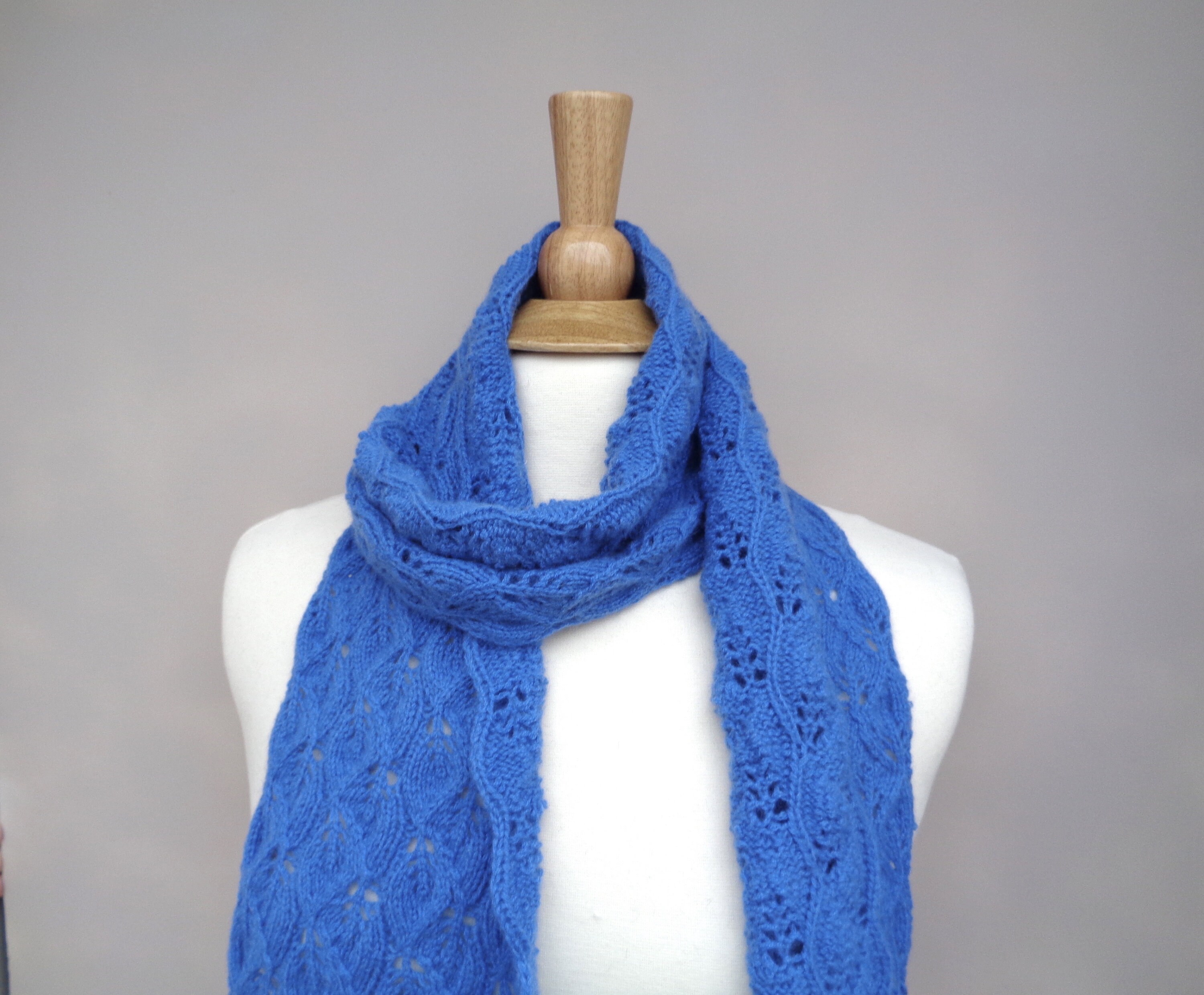 Classic Comfort Embroidered Cashmere Feel Slate Blue Scarf