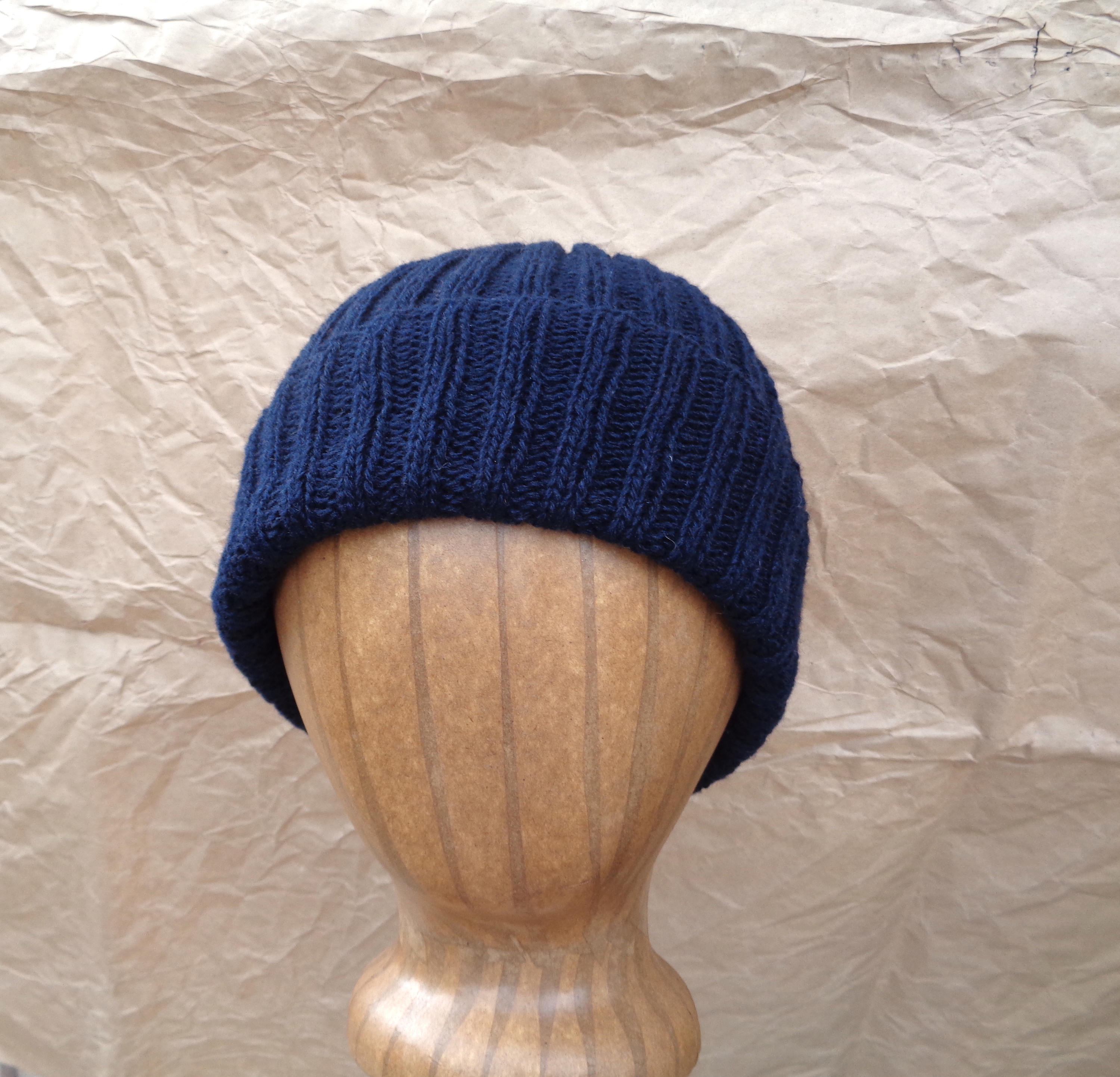 Navy Blue Beanie Hat Cashmere & Merino Wool Thin Knit Watch Etsy