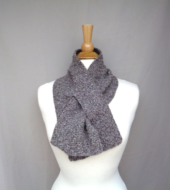 Brown Tweed Keyhole Scarf Pull Through Neck Warmer Cotton Silk Linen Hand Knit Women S Scarf Brown Tweed Keyhole Scarf Pull Through Neck Warmer Cotton Silk Linen Hand Knit Women S Scarf