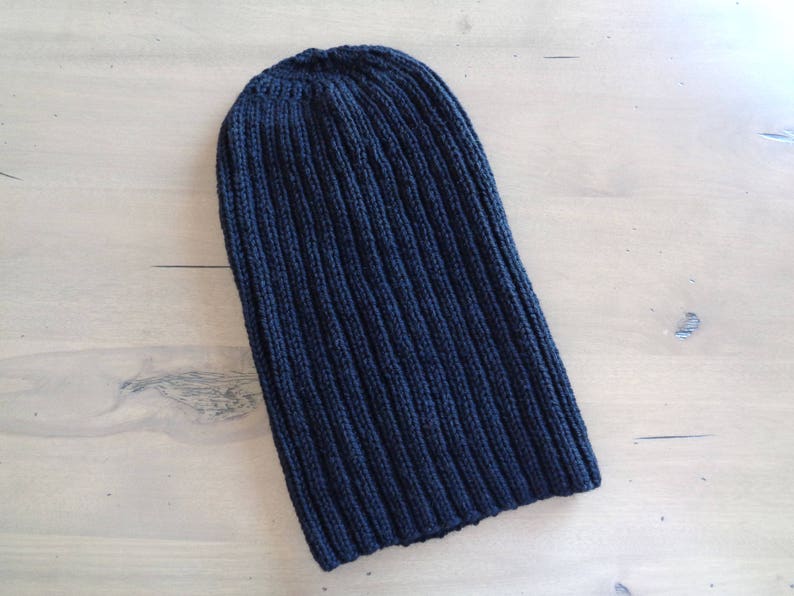 XL Mens Hat NAVY BLUE Hand Knit 100 Wool Beanie Hat Etsy