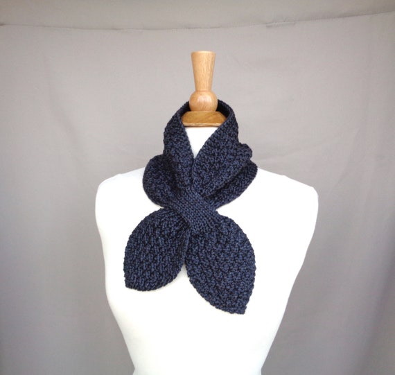 Charcoal Gray Ascot Scarf, Merino Cashmere, Pull Through