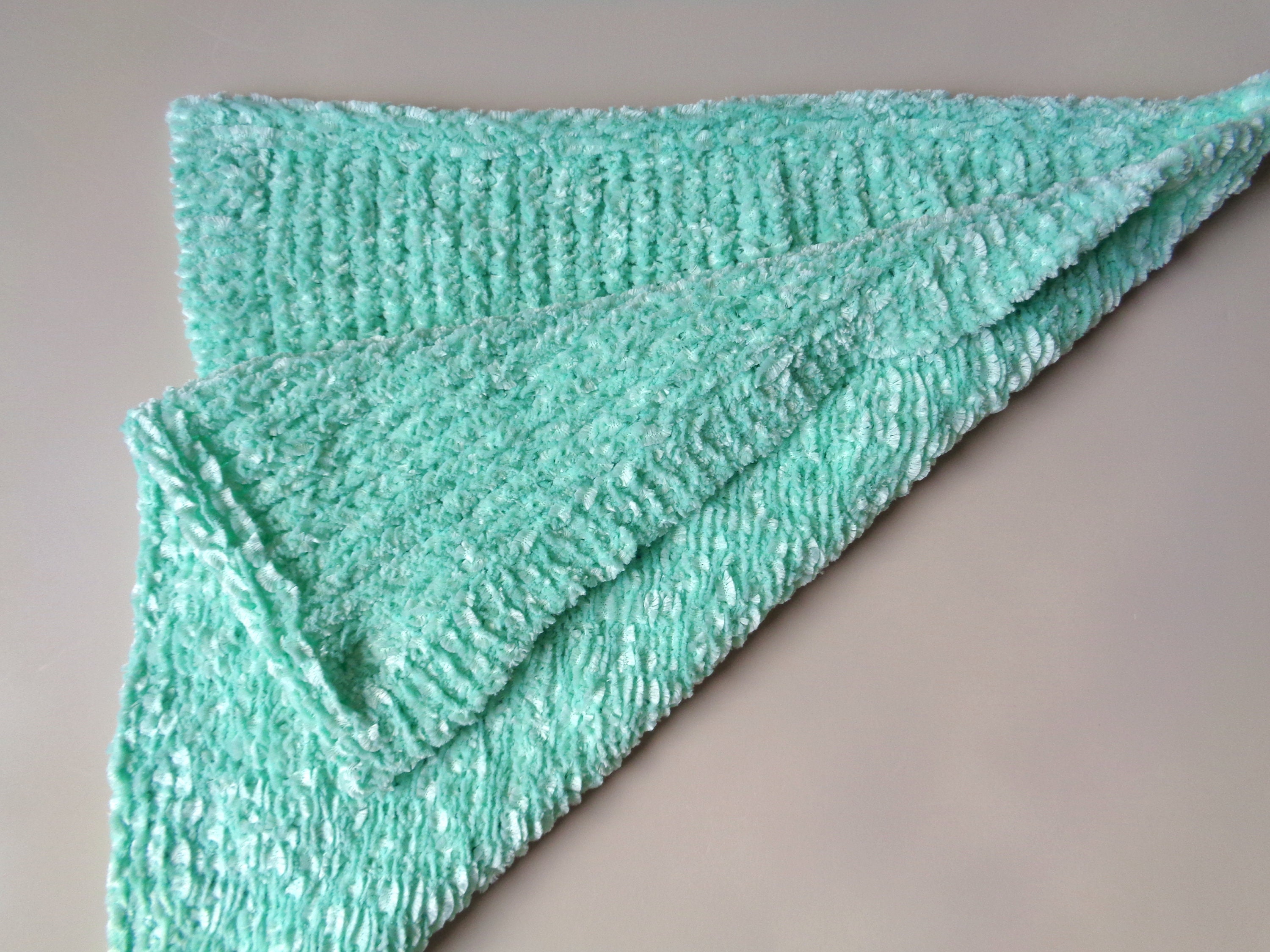 Plush Chenille Lovey Mint Green Security Blanket Baby Etsy