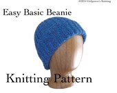 Girlpower's Basic Beanie PDF Knitting Pattern, Easy, Hand Knit Beanie Hat Watch Cap, Men Women Teens
