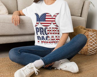 Camiseta con la bandera estadounidense y la triple luna / Camiseta de paganismo wiccano de EE. UU.