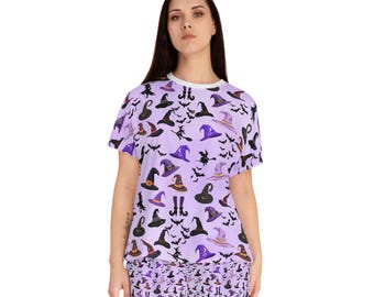 Conjunto de pijama con estampado de sombrero de bruja / Pijama corto de Halloween