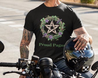 Camiseta con corona de pentáculo pagano / Camiseta con símbolo floral pagano