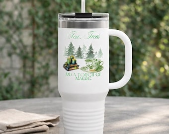 Tea, Trees and A Touch of Magic 40oz Travel Mug | Forest Tea Illustration