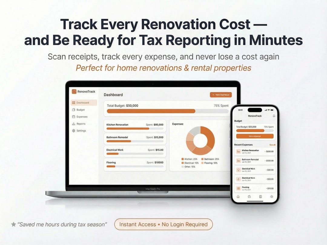 Renovation Budget Tracker App | Expense Tracker for Rental Property ...