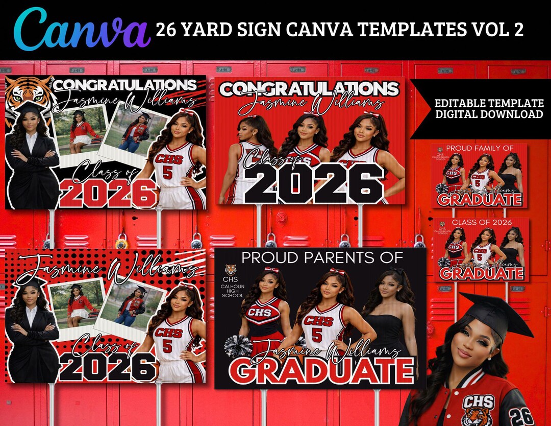 Graduation Yard Sign Template 2026 Canva Editable | Class of 2026 Yard ...