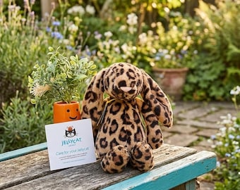 100% echte Jellycat Cobblehop Leopard Print Bunny Plüsch - mit Staubbeutel (neu mit Tags)