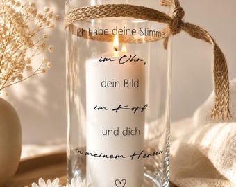 Gedenkglas | Trauergeschenk | Erinnerungsgeschenk | Kerze im Glas | Du fehlst so sehr | Trostlicht | Andenken | In liebevoller Erinnerung