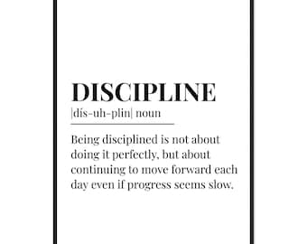 discipline, Motivational poster, wall art, discipline, focus, success, gym, office, inspiration