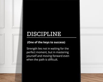 discipline, Motivational poster, wall art, discipline, home office, gym poster, inspiration, office art, success quote