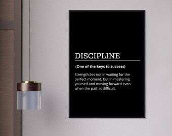 discipline, Motivational poster, wall art, discipline, home office, gym poster, inspiration, office art, success quote