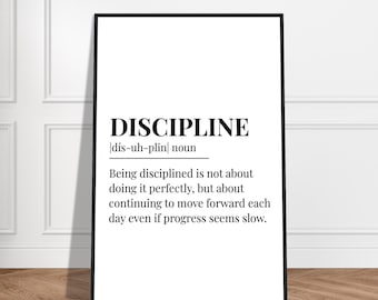 discipline, Motivational poster, wall art, discipline, focus, success, gym, office, inspiration