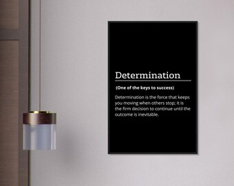 Determination, Motivational poster, wall art, discipline, home office, gym poster, inspiration, office art, success quote