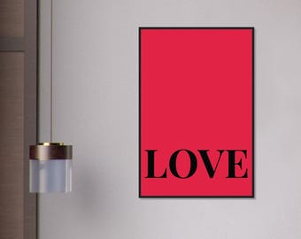 Love Glow Minimal Poster – Wall Art Decor for Home, Bedroom, Living Room – Modern Aesthetic Print for Couples, and Interior Design Lovers