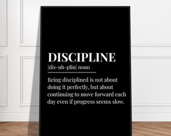discipline, Motivational mural art, focus and discipline, personal success, gym and office, daily inspiration, goals and consistency